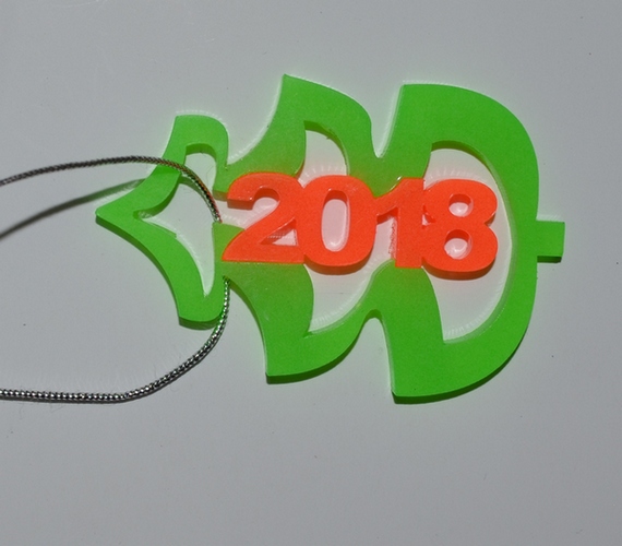 Люмінесцентний сувенір “Ялинка 2018” – сувенір-підвіс магніт