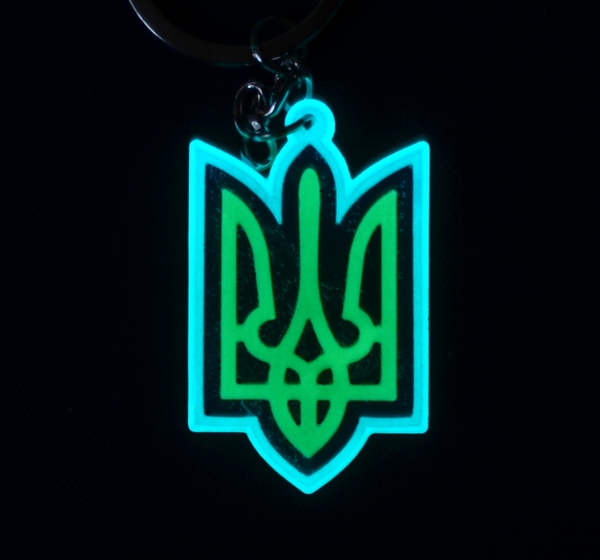 Люмінесцентний сувенір “Тризуб” – New – сувенір брелок, підвіс